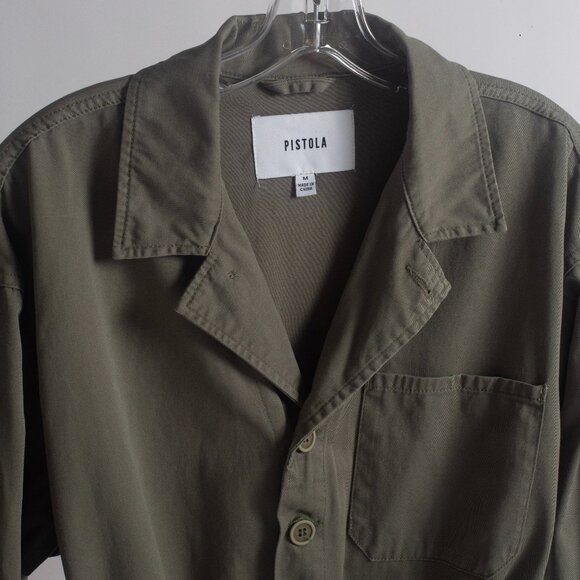 Olive Drab Green Pistola Long Sleeve Shorts Romper M - Picture 2 of 7